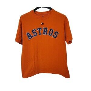 Majestic MBL Houston Astros Jose Altuve #27 Orange T-Shirt Jersey Men's M